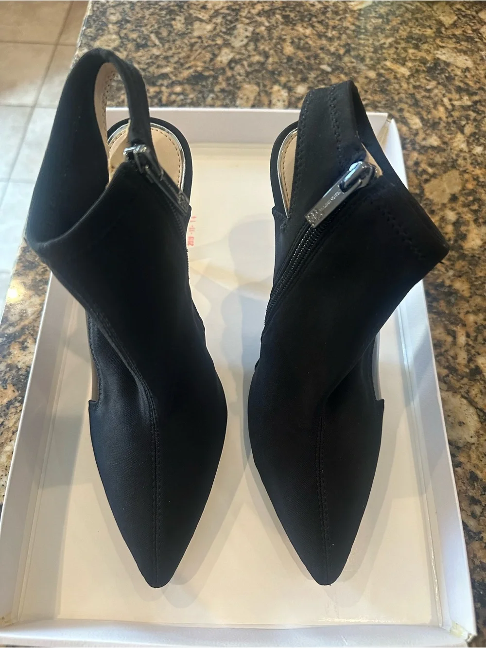 Jessica Simpson Black Pointed Slingback Stiletto Heels